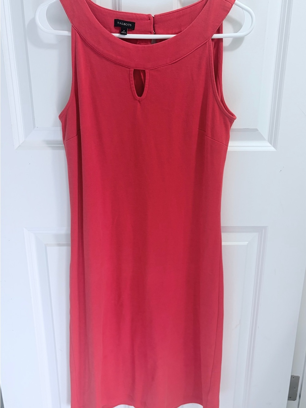 Talbots Coral Sleeveless Keyhole Shift Dress